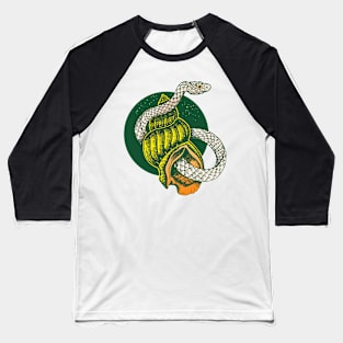 Green Snake and Shell View Baseball T-Shirt